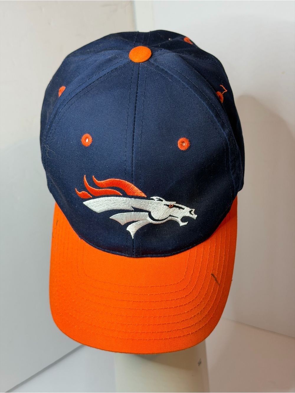 Denver Broncos Navy and Orange Embroidered Logo SnapBack Cap
